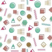 Memphis style with geometric pattern, illustration with geometric figures. Trendy seamless pattern. vector