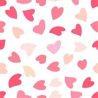 This image features a seamless pattern of hearts in various shades of pink on a white background. Concept of love and affection. illustration vector