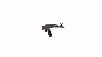 Realistic 3D rendering of an AK-47 with detailed design and textures video