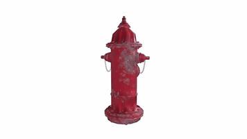 Detailed 3D rendering of a red fire hydrant in an urban setting video
