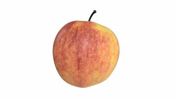 Realistic 3D rendering of a vibrant apple on a neutral background video