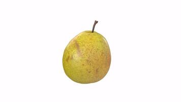 Realistic 3D rendering of a ripe yellow pear on a white background video
