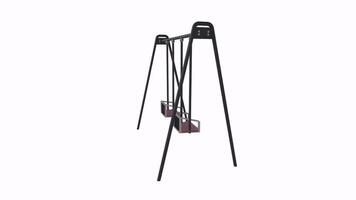 3D rendering of a swing set with two seats in a park video