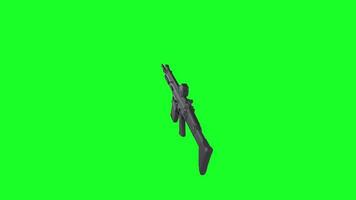 Realistic 3D rendering of a rifle with a vibrant green background video