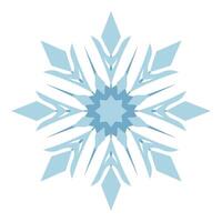 Blue snowflake isolated. Ice crystal with pattern. element on white background vector