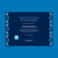Oriental Geometric Certificate Design with Vertical Ornament on The Side vector