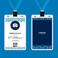 Oriental ID Card Design with Ornament on The Top and Bottom vector
