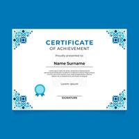 Oriental Geometric Certificate Design with Frame on The Corner vector