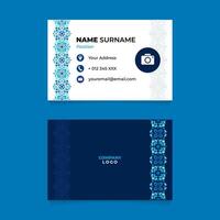Oriental Name Card Design with Vertical Ornament vector