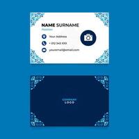 Oriental Name Card Design with Ornament on The Corner vector