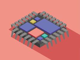 isometric computer board electronics development board vector