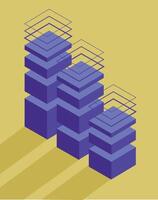 isometric graphs diagram cube diagramm vector