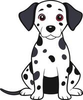 Dalmatian dog sitting with a happy and friendly expression in a cartoon style vector