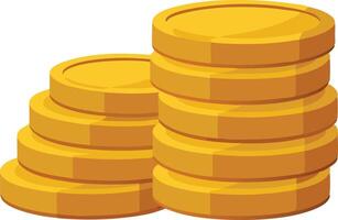 Stack of gold coins, symbolizing wealth and money, illustrated in a shiny cartoon style vector