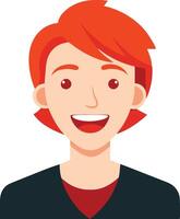 Cartoon man with red hair smiling, illustrated in a simple and friendly style vector