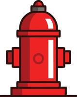 Cartoon red fire hydrant with bold details, simple and bright illustration vector