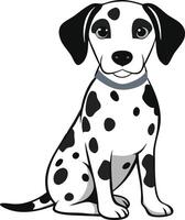 Cartoon Dalmatian dog sitting with a calm and friendly expression vector