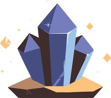 Blue crystal cluster with sharp edges, illustrated in a magical, fantasy style vector