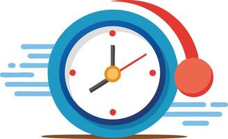 Cartoon stopwatch with moving red hand, dynamic illustration symbolizing fast time vector