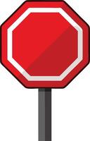 Simple red stop sign with a clean and clear design, warning road symbol vector