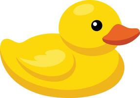 Yellow rubber duck with a playful expression, illustrated in a fun cartoon style vector