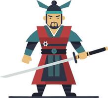 A illustration of a medieval warrior in armor with a sword, symbolizing strength, defense, and historical combat. vector