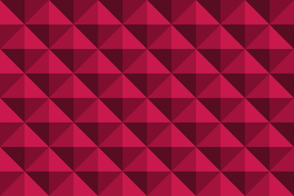 Red background in diamond shape pattern. Triangle 3D pixel background.