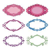 Set of vintage frames vector