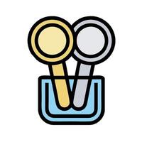 Two spoons in a cup with a spoon in the middle vector