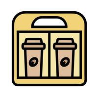 Two coffee cups in a box with a lid vector