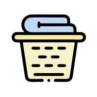 A basket with a towel in it vector