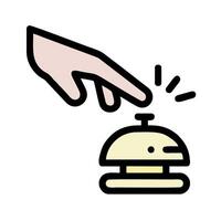 A hand is touching a bell and pushing it vector