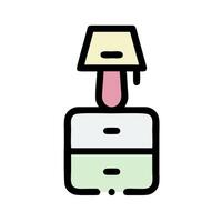 A lamp with a drawer on top of it vector
