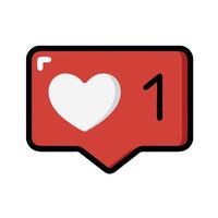 A red heart with the number one on it vector