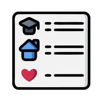 A checklist with a heart and a house on it vector