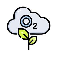 O2 cloud icon vector