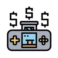 A game controller with money coming out of it vector