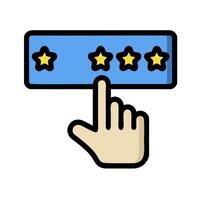 A hand pressing a button with five stars vector