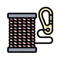 A spool of thread with a hook and a carabine vector