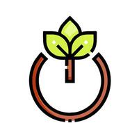 A green leaf on a power button icon vector
