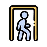 A man walking through an open door vector