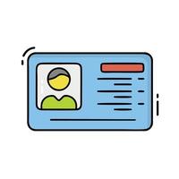 An id card with a person's face on it vector