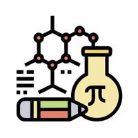 A science lab with a pencil and a flask vector