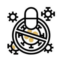 A black and white image of a pill with gears around it vector