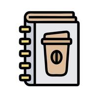 Coffee and notebook icon illustration vector
