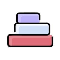 A stack of books on a white background vector