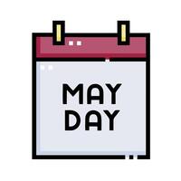 May day calendar icon illustration design vector