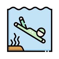 A man in a wetsuit is floating in the water vector