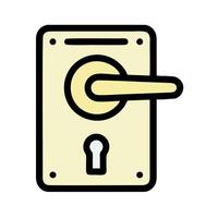 A door handle with a keyhole icon vector
