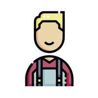 A man with a hat and overalls icon vector